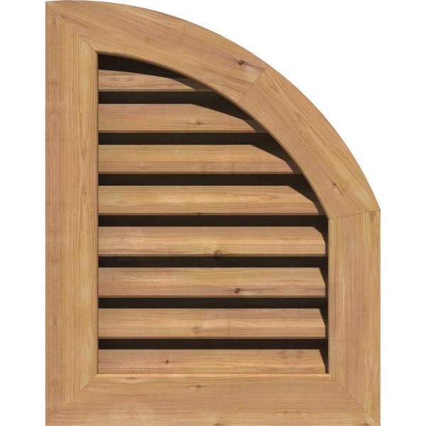 Ekena Millwork Quarter Round Top Right Western Red Cedar Gable Vent w/1" x 4" Flat Trim Frame, 08"W x 18"H GVWQR08X1801SFUWR - main